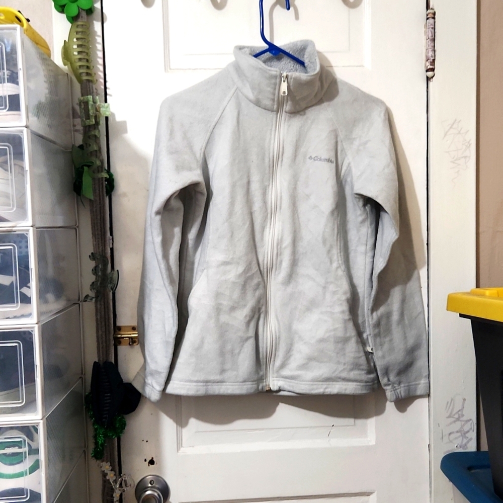 Columbia Light Gray Full-Zip Fleece Jacket